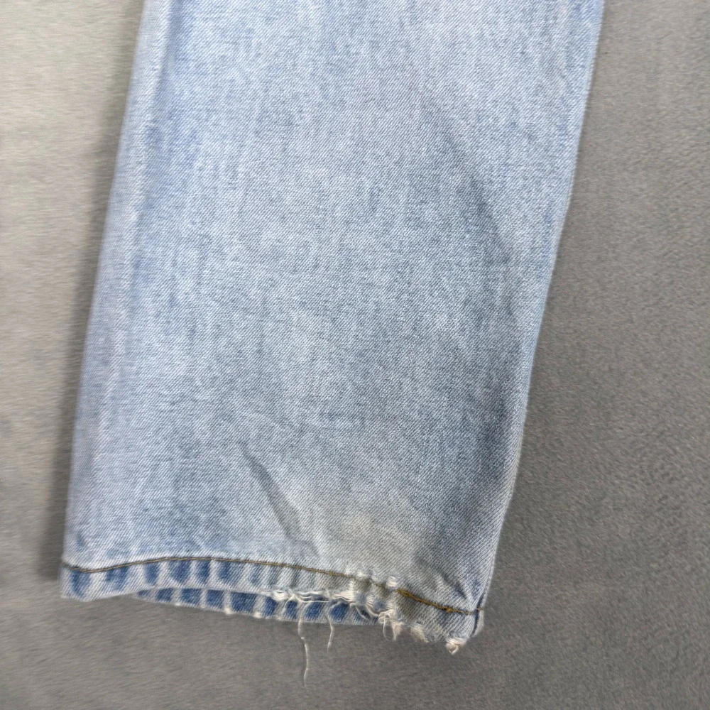 Levi's 505 Jeans Men's 33x32 Light Wash Straight Leg Regular Fit Raw Hem‎